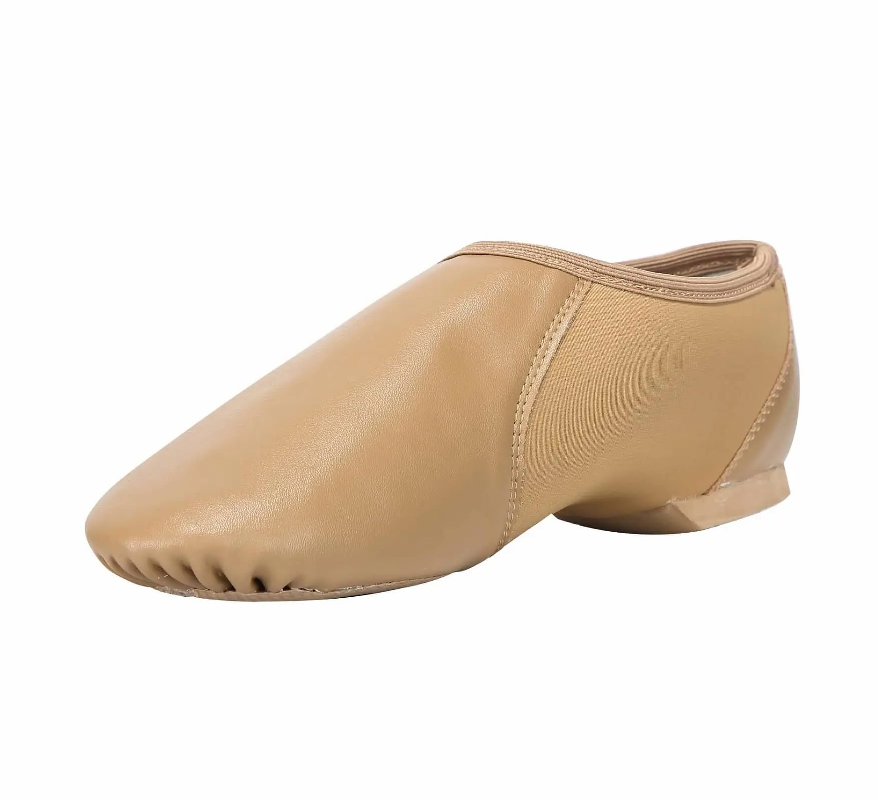 Dynadans Unisex PU Leather Upper Slip-on Jazz Shoe with Circle Elastic for Women and Men's Dance Shoes 6