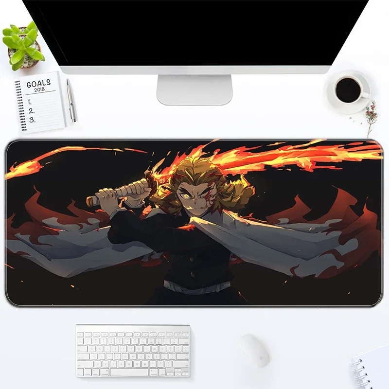 

Keyboard Mouse Pad Kimetsu No Yaiba Demon Slayer Desk Mat Anime Pc Gamer Cabinet Carpet Gaming Accessories Mousepad Non-slip Rug