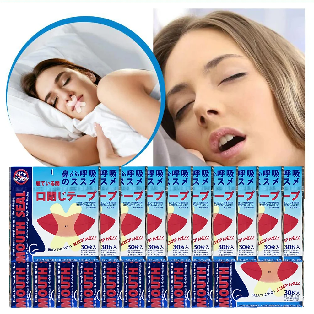 

Mouth Tape Sleep Anti Snore Stickers Nasal Lip Paste Straps Anti-snoring Mouthpiece Better Breathing Adults Children Health Tool