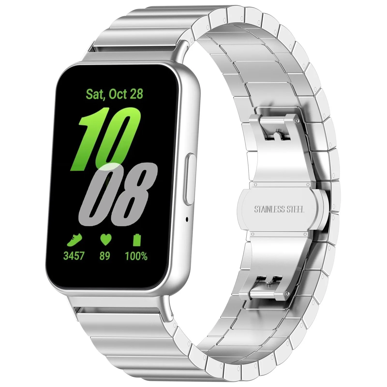 Metal Stainless Steel Fashion Wristband - Comfortable & Durable Strap for Samsung Galaxy Fit 3