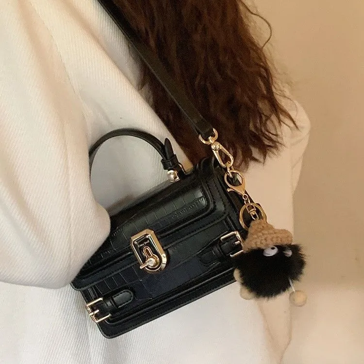 JIAERDI Sweet Cool Black Crossbody Bags Women 2025 Retro Leather Handle Square Messenger Bag Female Vintage Shoulder Bags Y2k