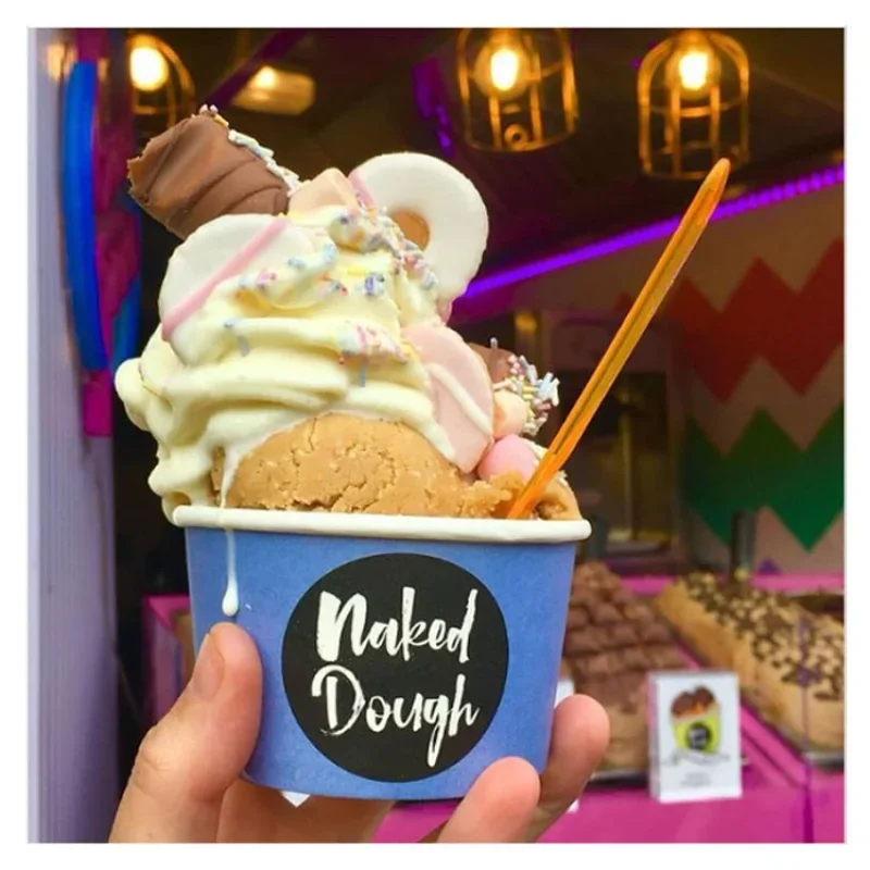 

Customized productCustom printed eco friendly biodegradable disposable food yogurt paper container 4oz 8oz 12oz double wa