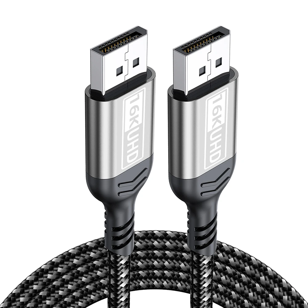 Ultra High-Speed DisplayPort 2.1 Cable - 16K 80Gbps 12-Bit HDR VRR Video Cord (Lengths: 1m to 5m)
