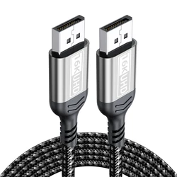 Ultra High - Speed DisplayPort 2.1 Cable - 16K 80Gbps 12 - Bit HDR VRR Video Cord (Lengths: 1m to 5m) - 1m (Grey)