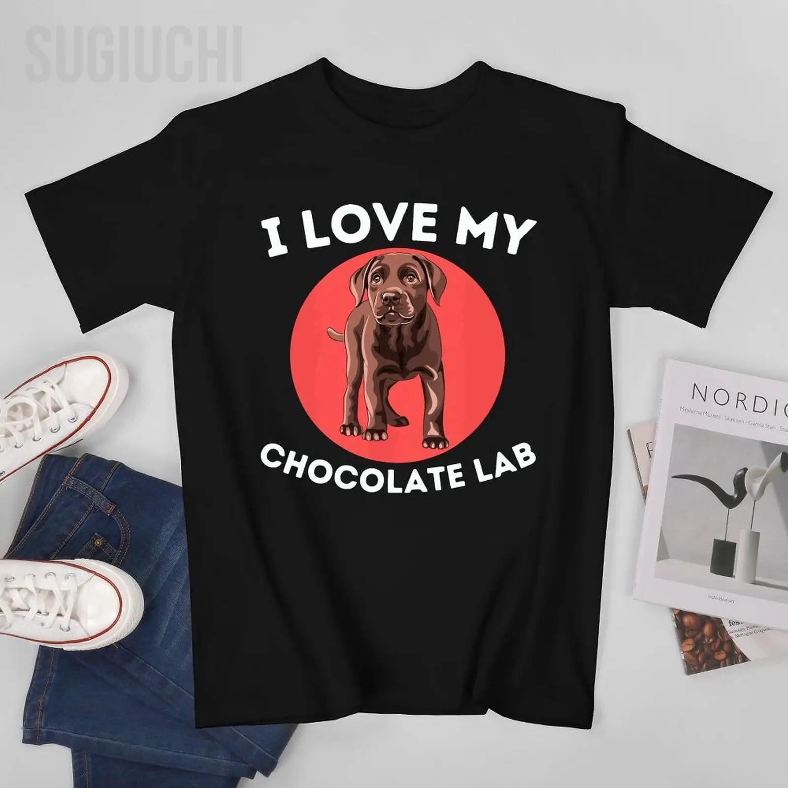 

Футболка унисекс с надписью «I Lover My Chocolate LAB», 100% хлопок