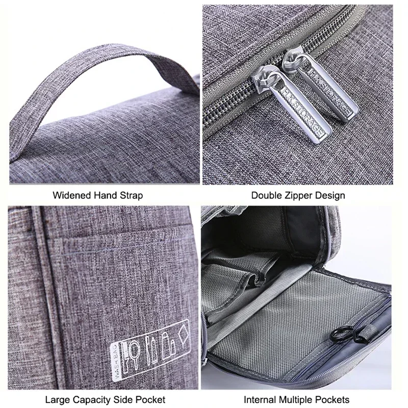 Waterproof Hook Up for Women Cosmetic Bag Travel Organizer Men Makeup Bag Make Up Case Bathroom Toiletry Pouch Wash Neceser 3