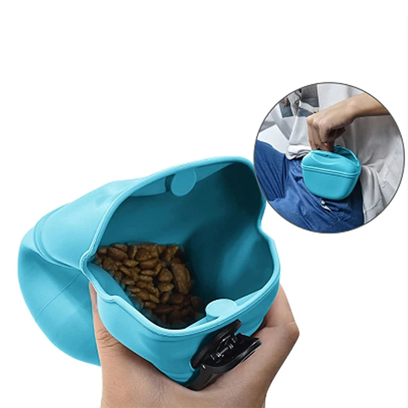 Portable Training Dogs Bag Pet Snack Waist Cat Snack Bait Obedience Outdoor Silicone Feed Storage Pocket Pets Supplies
