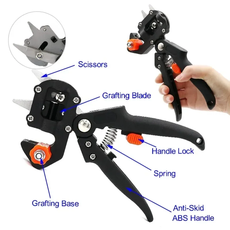 2-in-1 Grafting Tool Kit Garden Pruner Tools with Replacement Blades Plant Branch Vine Fruit Tree Cutting Tool Kits Scissors Garden trimming scissors,garden hand tools