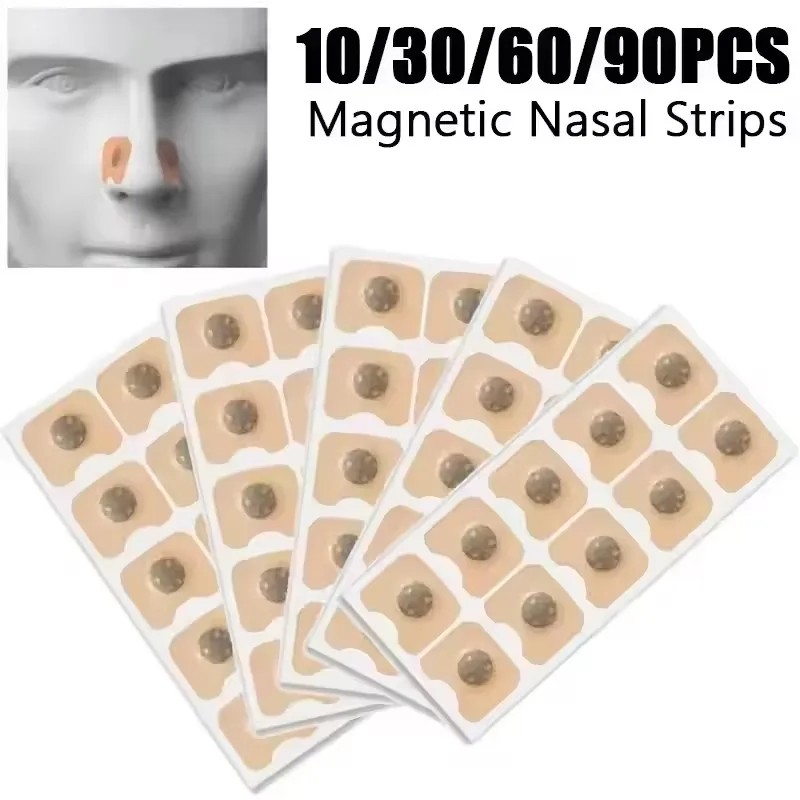 30/60/90/120pcs Nose Strips Pack of Anti-Snoring Nose Strips Magnetic Intake Breathing Nasal