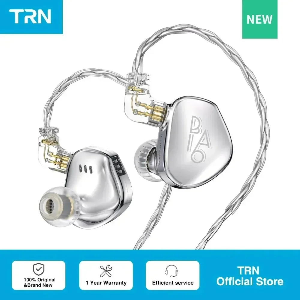 

TRN BA16 32BA Balanced Driver HIFI Wired In Ear IEMs Earphone Headphone Cancelling Earbuds TRN Official Store with Tuning Switch