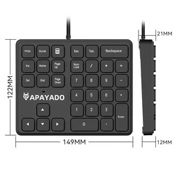 Enhanced 34 - Key USB Numeric Keypad with Calculator and Arrow Functions (T35 Black)