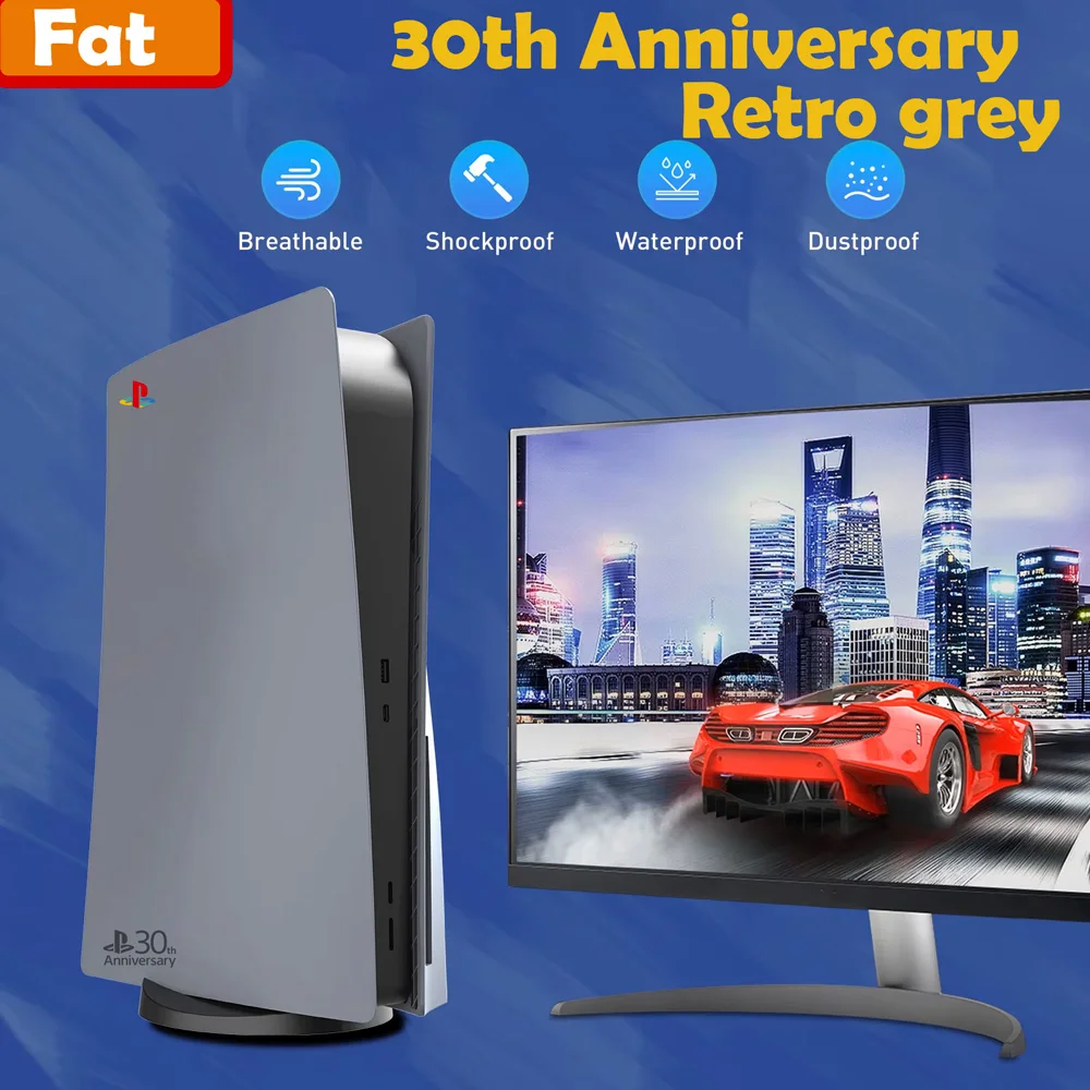 Limited 30th Anniversary for Playstation 5 Fat Console Cover  PS5 Pro Faceplate Vinyl Logo Sticker Face Plate Shell Replacement 1