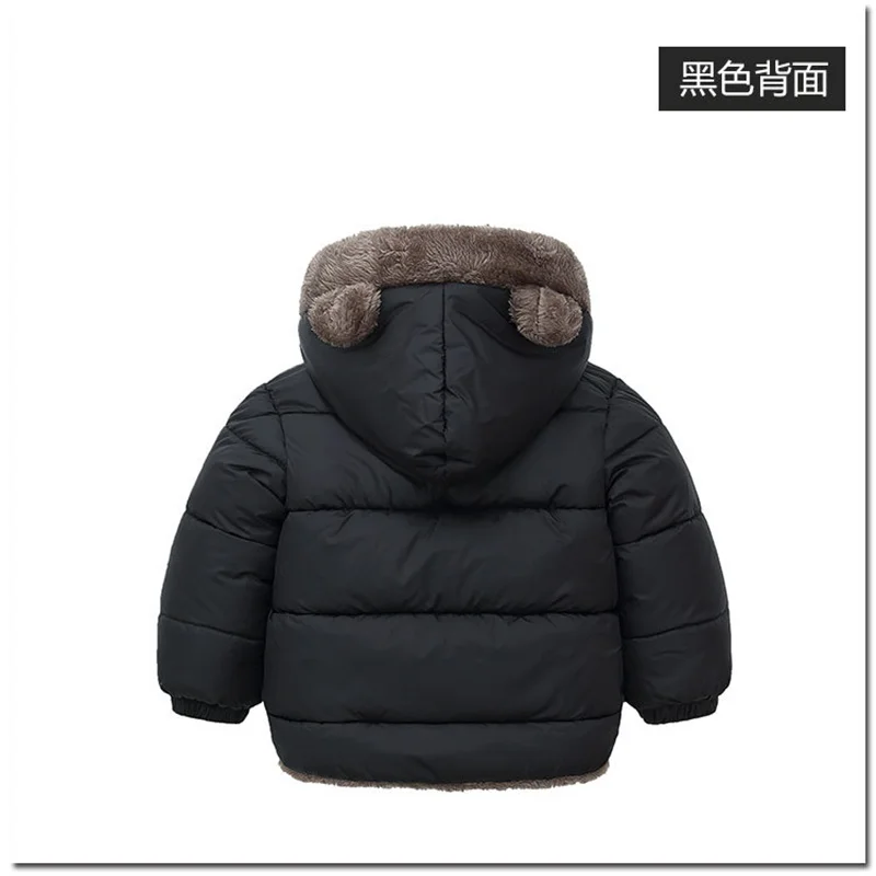 - 30℃ Winter Lamb Wool Jackets Baby Girls Plus Velvet Thick Coats Children Hooded Cold Weather Outwear Boys Cotton Clothes 1-6Y children jackets wool jacket