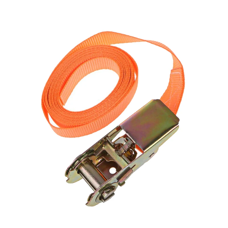 Tensioning Belts Orange Porable Heavy Duty Tie Down Cargo Strap Luggage Lashing Strong Ratchet Strap Belt With Metal Buckle
