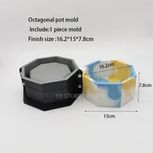  Silicone Mold for Concrete Terrazzo Pot Mold Round Hexagon Square Flower Pot Mold Candle Vessel Mold DIY Storage Jar Mold 