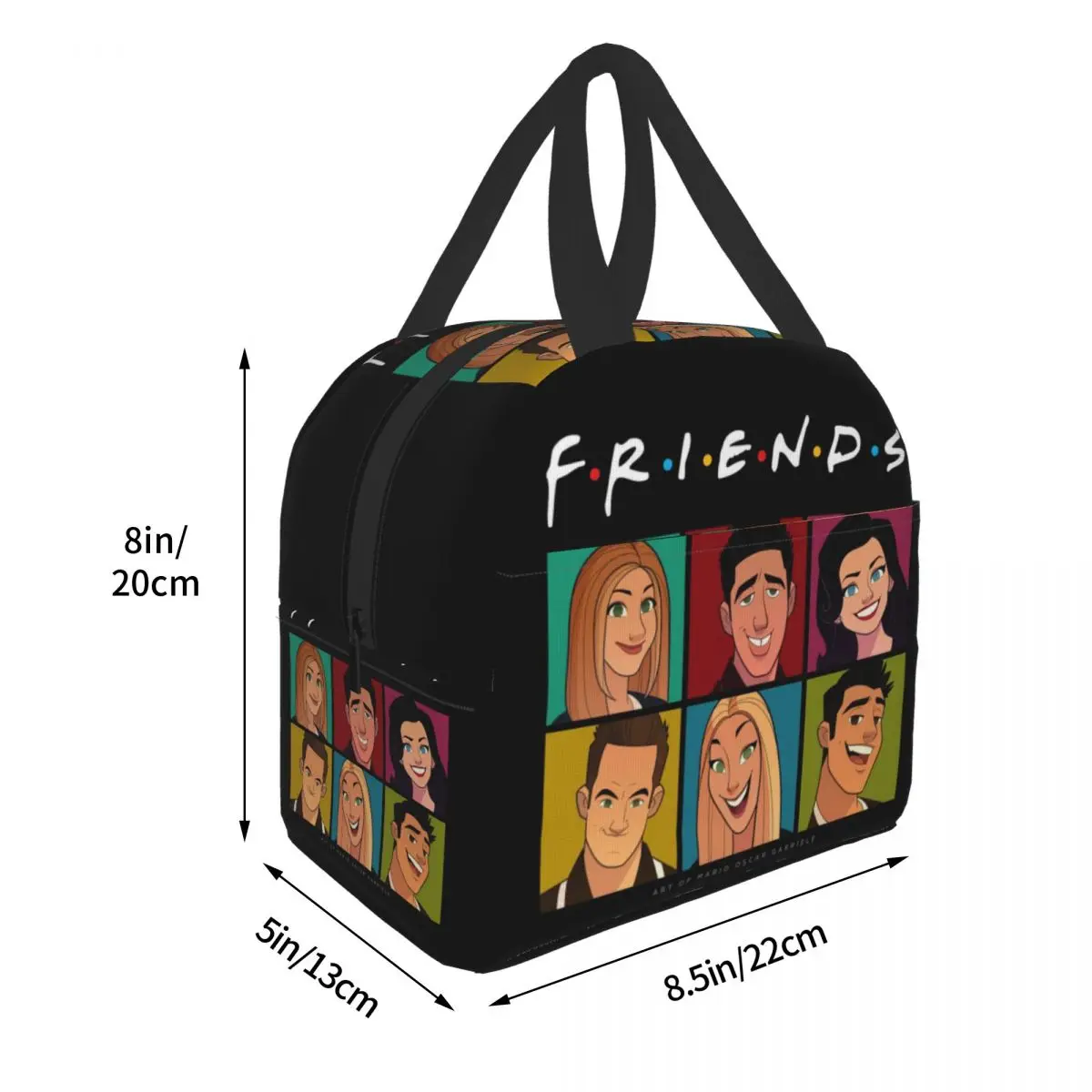 Cartoon Anime Friends Lunch Bag Women Cooler Warm Insulated Lunch Box for Kids School Children Food Portable Storage Bags