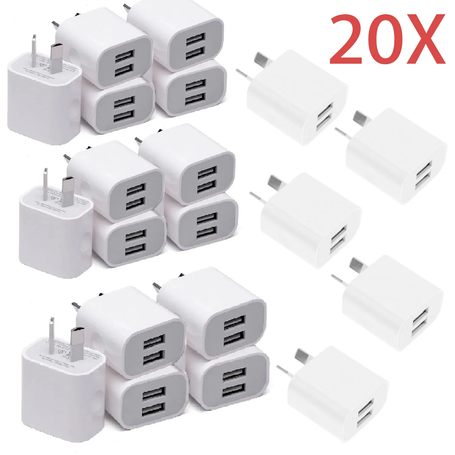 Dual Port USB Wall Charger AU Plug 5V/2.1A Power Adapter