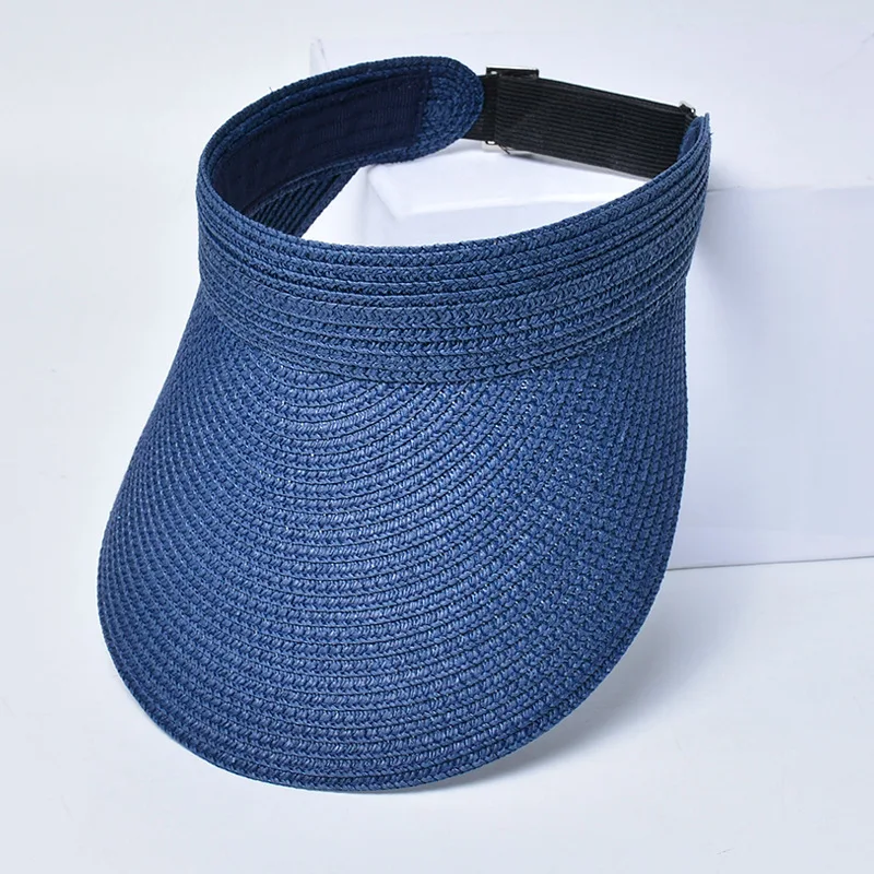 Visiera Parasole Da Donna In Paglia Con Tesa Larga 11,9 Cm - Protezione UV, Pieghevole, Con Cordino E Apertura Per Coda Di Cavallo - 3