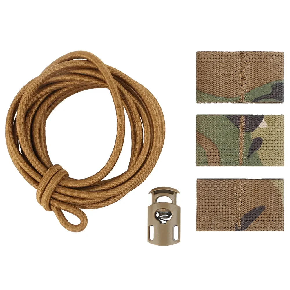 Description Picture 2 of itemTactical Flag Bungee Elastic Fastener Strap Shock Cord Retention Molle Webbing Loop Cord Lock Secure Attachment Hunting Gear