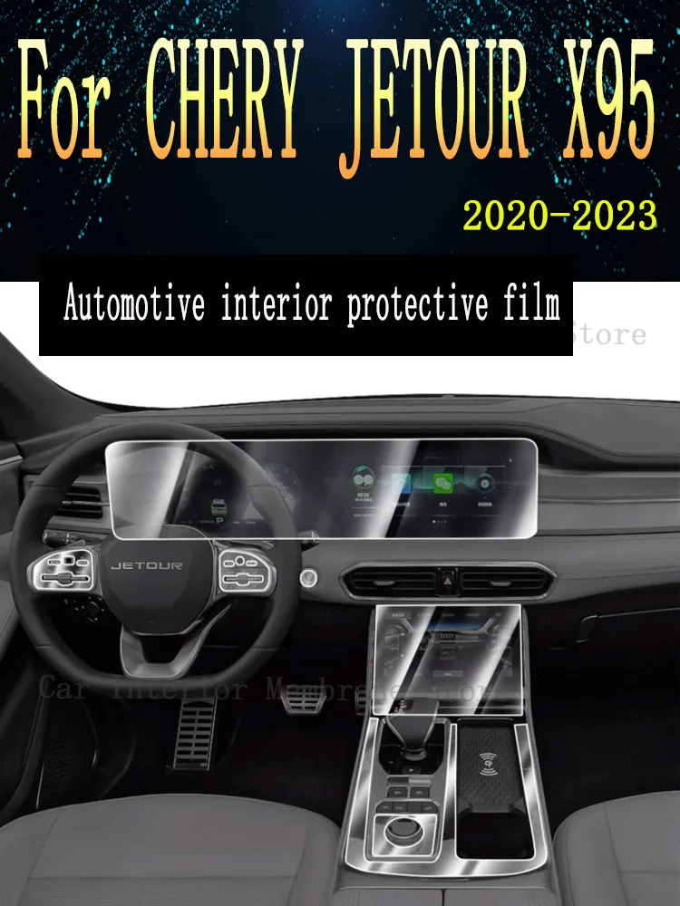 

For CHERY JETOUR X95 2022 Gearbox Panel Dashboard Navigation Automotive Interior Protective Film TPU Transparent Anti-Scratch