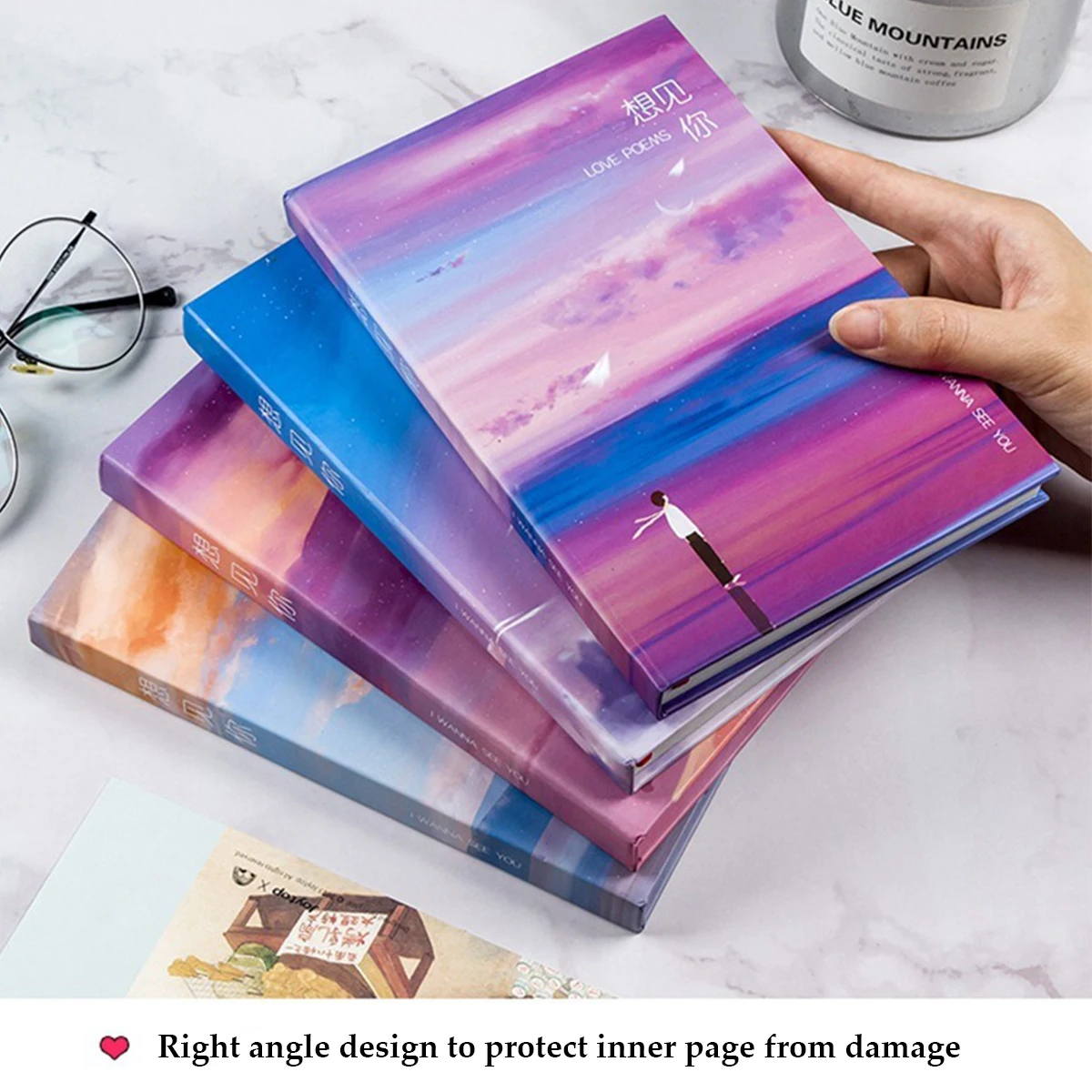 1 PC Creative Colorful Page Notebook Unique Gift Hardcover Diary Books Weekly Planner Handbook Color Inside Page For Studen