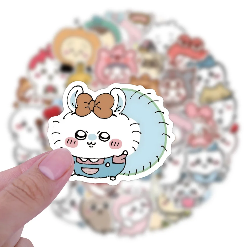 64PCS Cute Chiikawa Stickers Cartoon Laptop Phone Phone Case Luggage Fridge DIY Decal Graffiti Waterproof Sticker Kid Toy 2