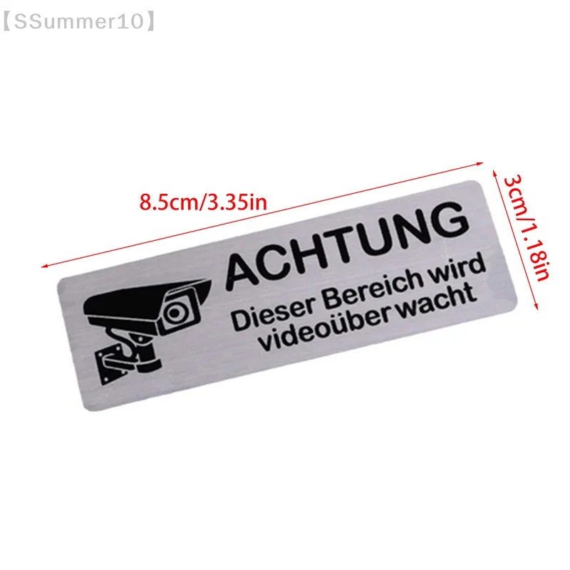 【SSummer10】1pcs Aluminum Watch Video Surveillance Warning Sign Private Camera Surveillancewith Sticker With Tape【SS】 - 5