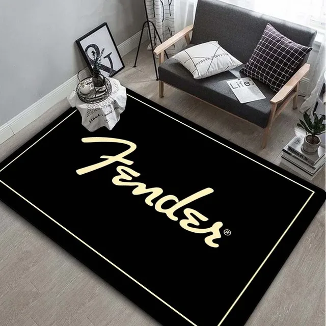 Fender Guitar carpet for living room Drum kit room decorations Music Room Large Area Rug Flannel Bedroom anti-slip floor mat