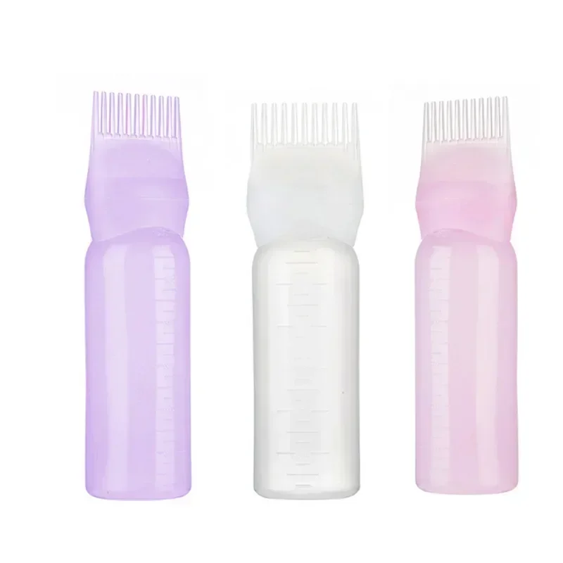 Salon Hair Oil Applicator Bottle 4 Color Professional Hairdressing Dyeing Comb Bottles Barbershop Hairdresser Coloring Supplies