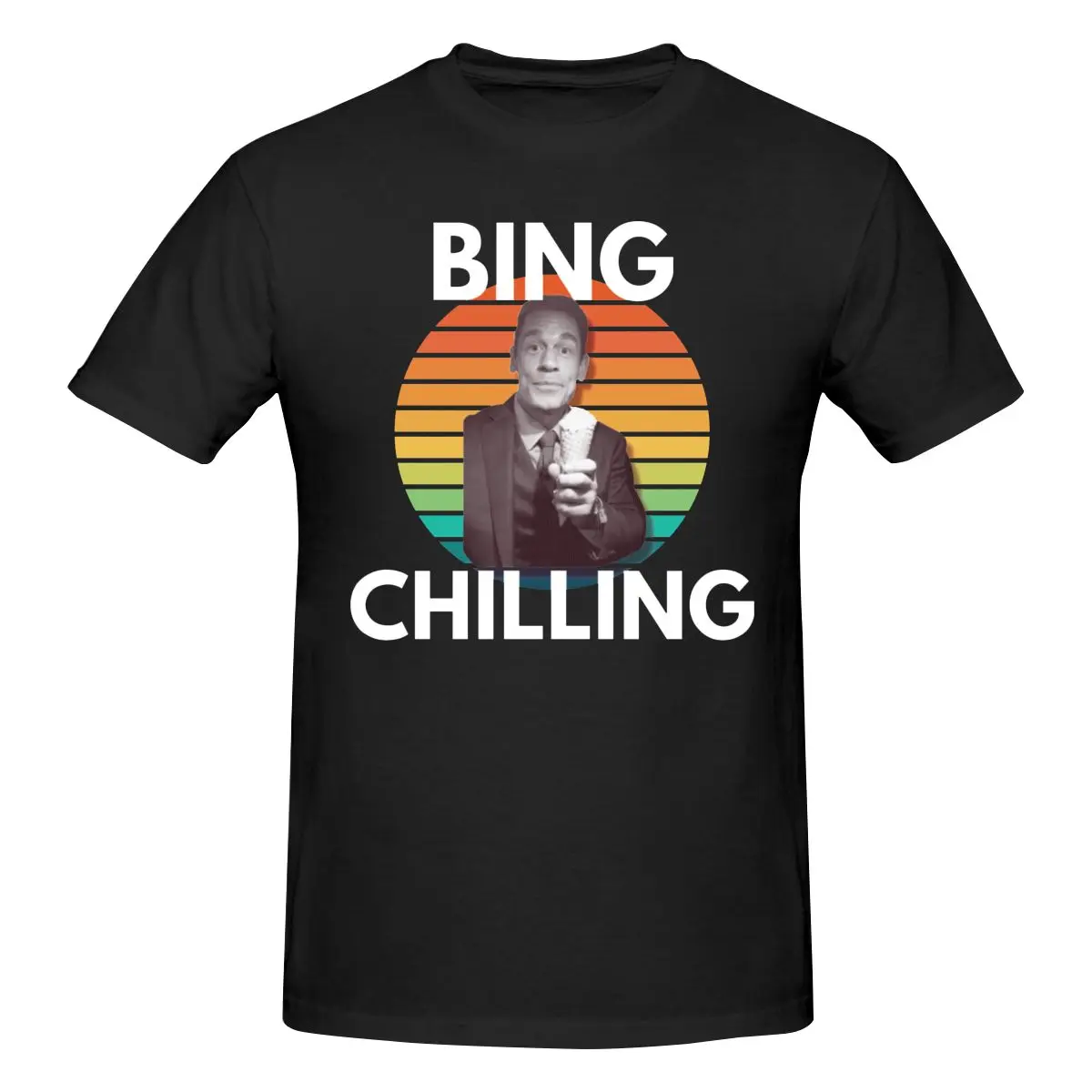 

Bing Chilling Retro T Shirt Cotton Crewneck Custom Short Sleeve T-shirt