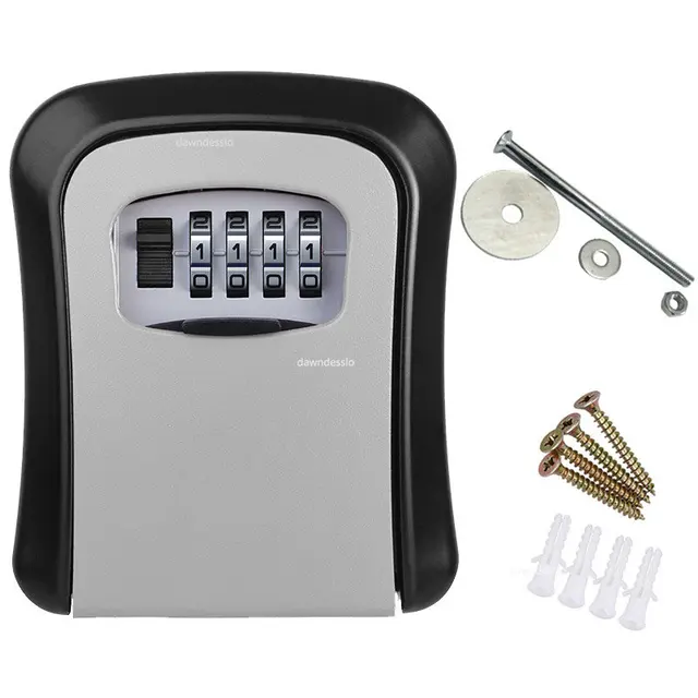 Wall Mount Key Storage Secret Box Organizer 4 Digit Combination Password Security Code Lock No Key Home Key Safe Box 5