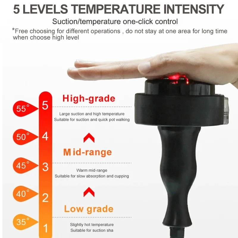 Body Massager Electric Cupping Vacuum Suction EMS Heating Scraping Slimming Therapy Device Lymphatic Drainage Detoxification