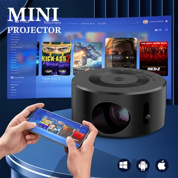 YT200 Mini Proiettore LED Lettore multimediale domestico Proiettori portatili audio 320X240 Pixel Proiettore video USB nero per IPhone Android