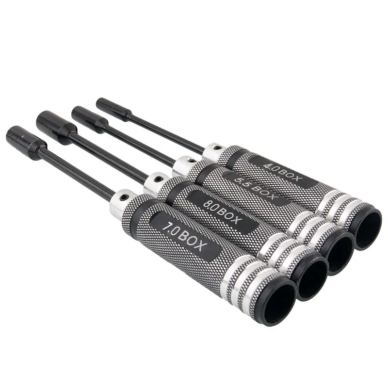 

4Pcs RC Metall Hex Mutter Schlüssel Buchse Schraube Fahrer Schlüssel 4,0mm 5,5mm 7,0mm 8,0mm 80213 tool Kit Buggy Lkw Truggy RC