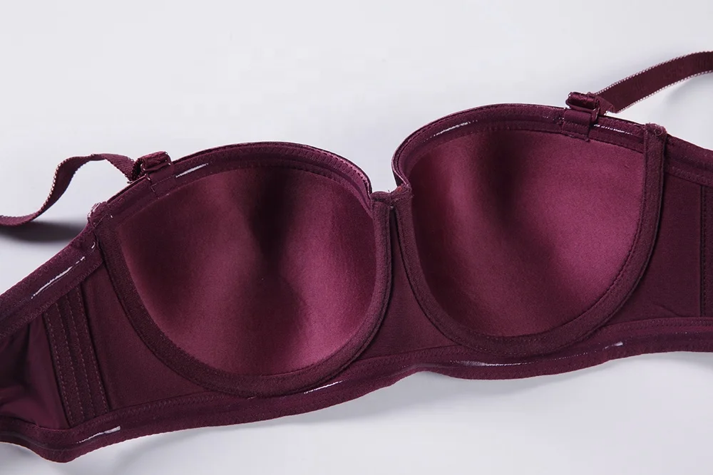 Binnys Women's High Quality Strapless Bra 38C Cup Underwear Female Silicone Non-slip Half Comfortable Underwire Ladies Sexy Bra
