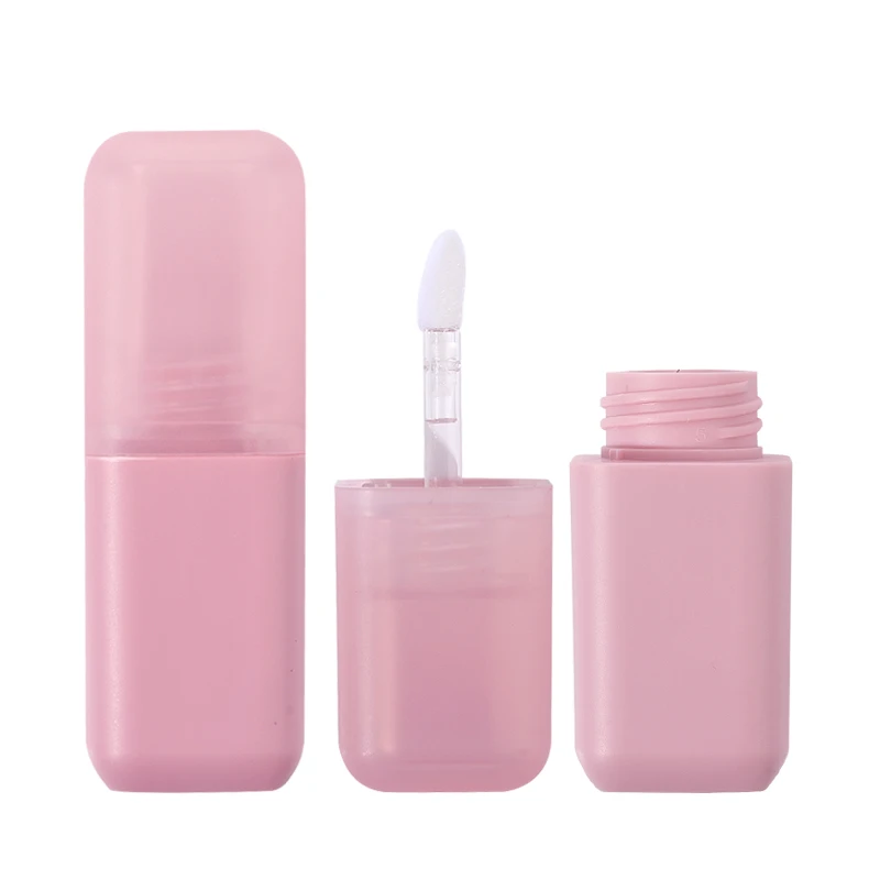 4..5ml Cosmetic Packaging Material Square Lip Gloss Empty Tube Pink Gradient Square Lip Gloss Bottle Chubby Lip Gloss Empty Box