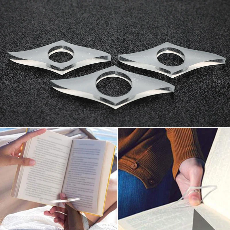 Multi-function Acrylic Thumb Book Holder Bookmark 1PC