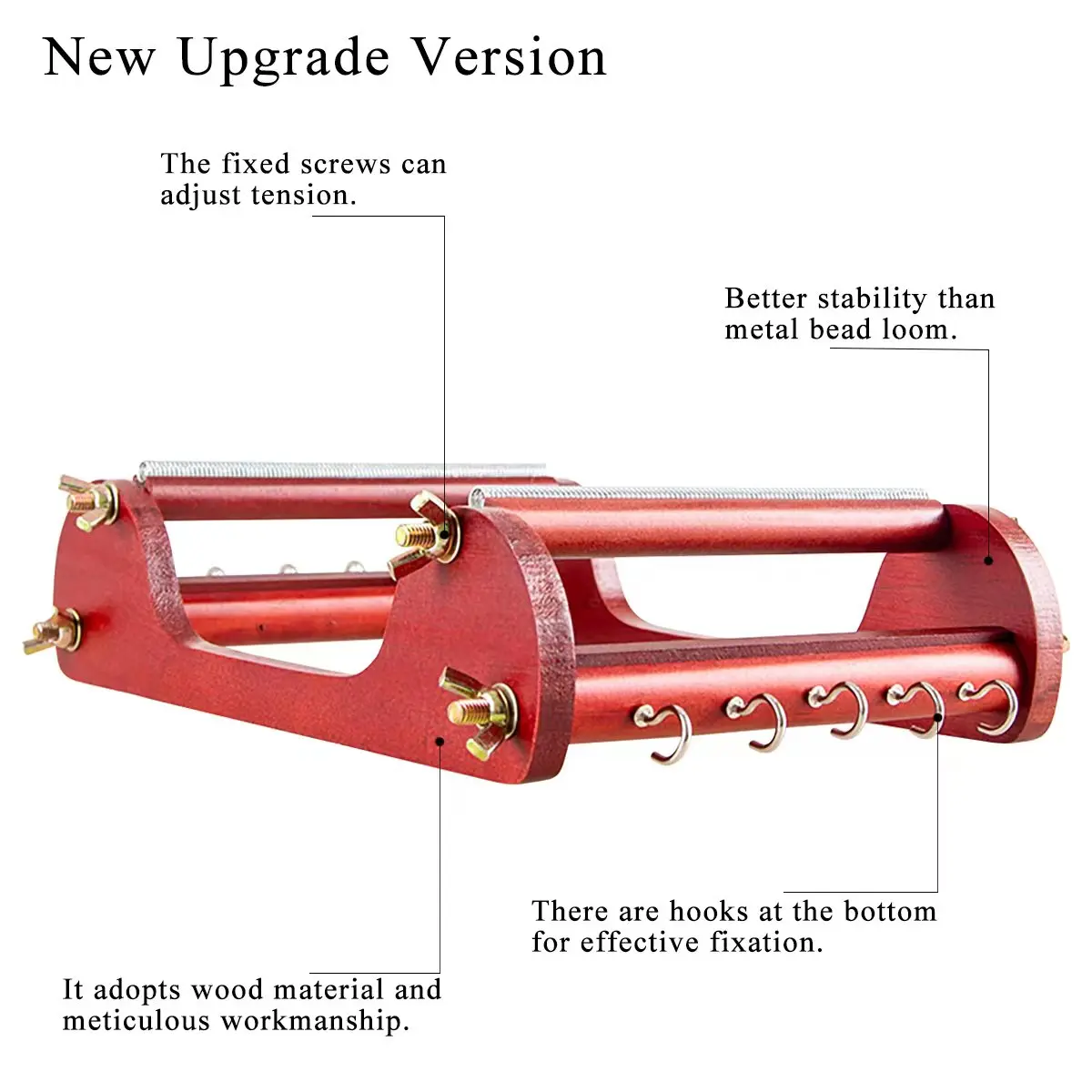 XUQIAN 20*26*7cm Wooden Bead Loom Kit with Tweezer and 3 Bags Seed Beads for Handmade Bracelets Necklaces Jewelry Making Tool