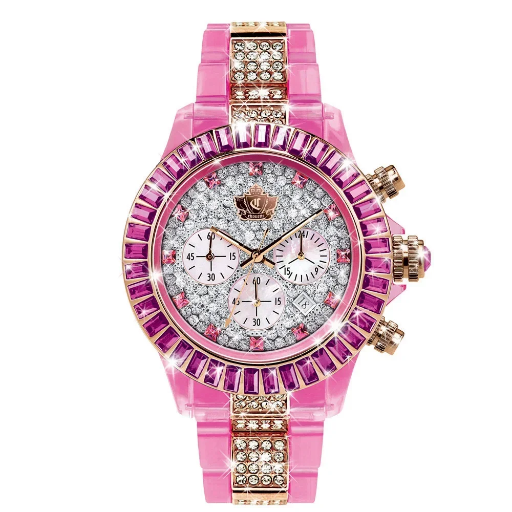 Brand New Spot Watch Pink Rhinestone Fashion Quartz Movement Women's Watch Girls Fashion Watch