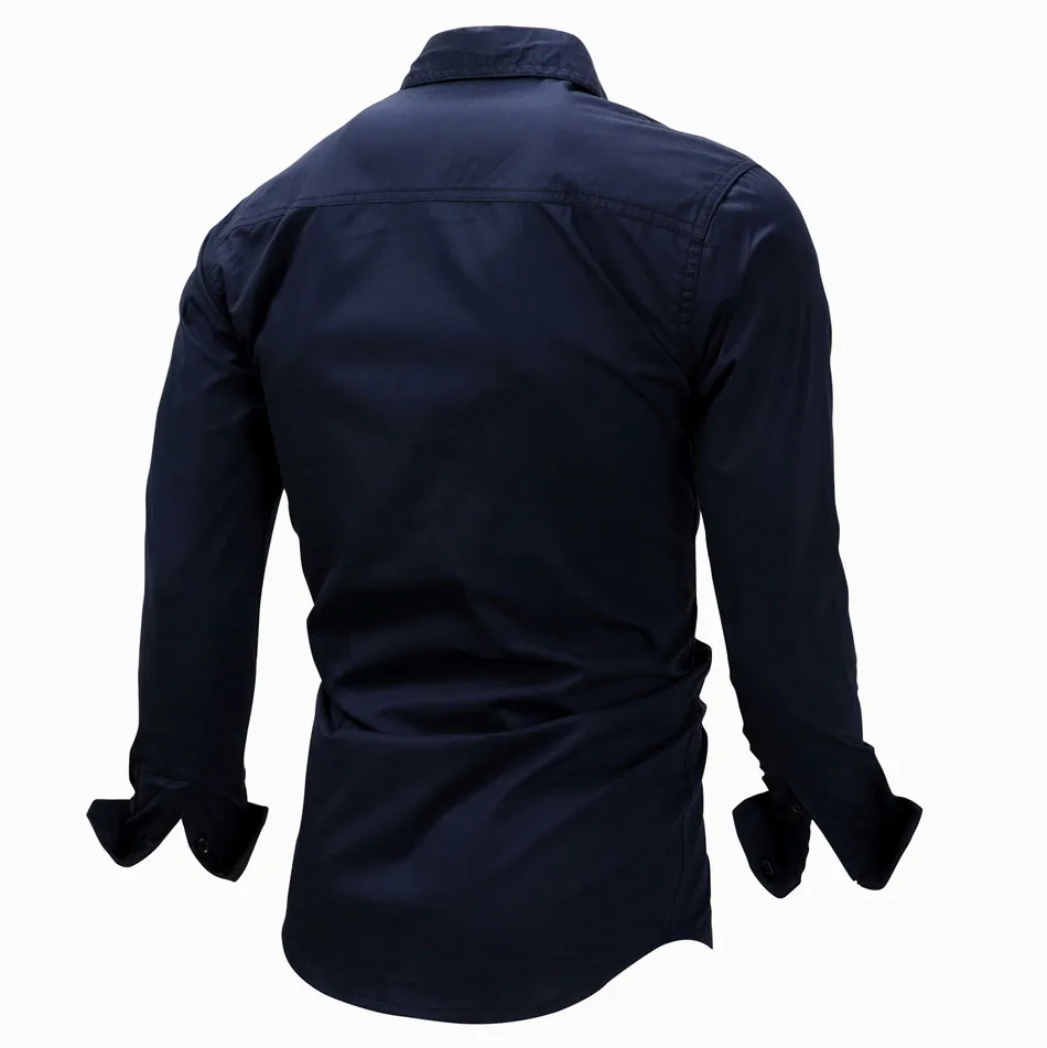 Mens Long Sleeve Shirt Cargo Summer Cotton Tee Spring Casual Male Slim Fit Business Shirt Man Streetwear High Quality Sportswear short sleeve collared shirt