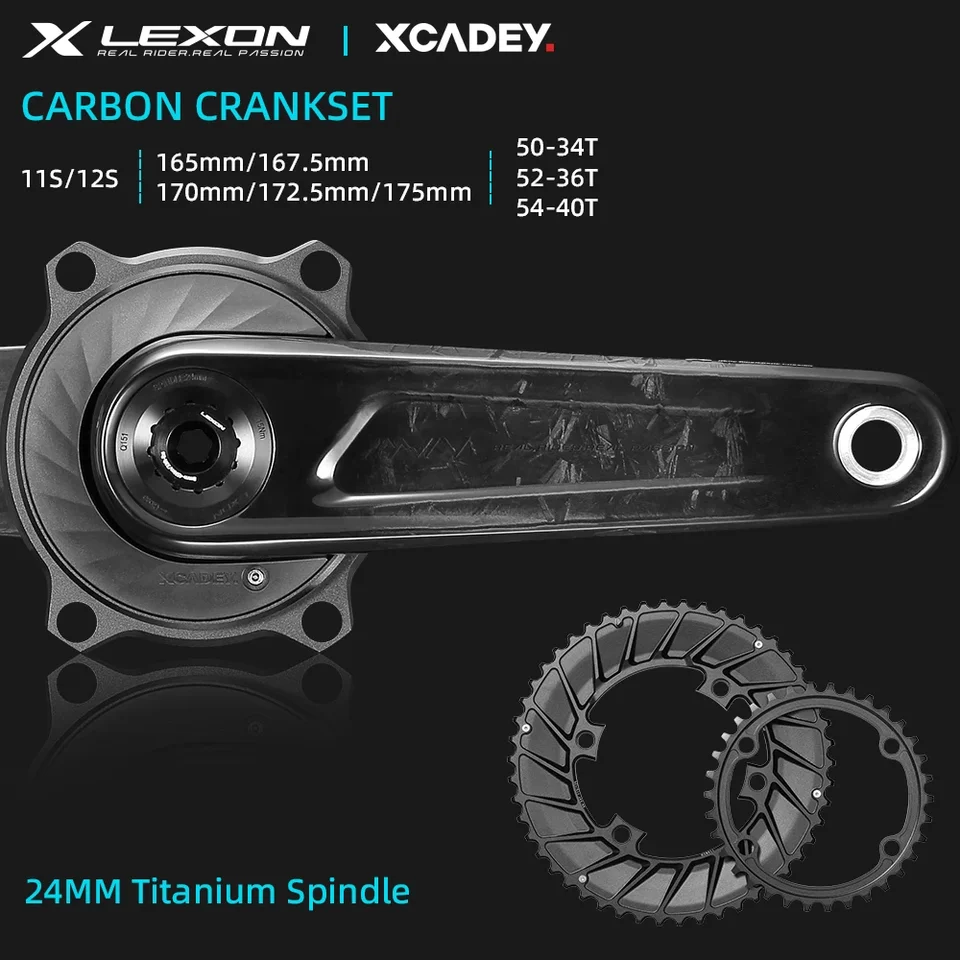 LEXON Road Full Carbon Cranksets Superlight Bicycle Cranks 362g