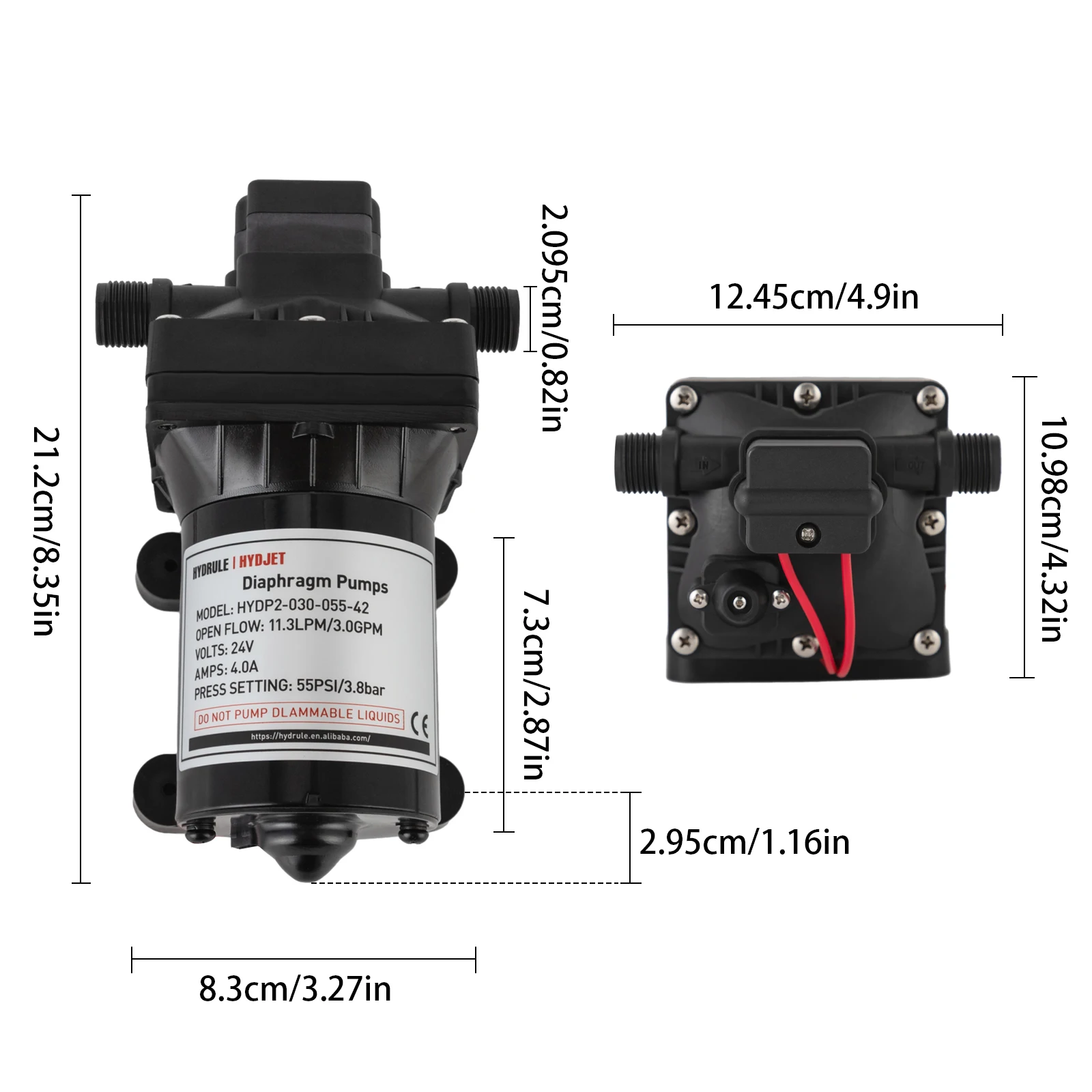 24V RV Boat Diaphragm Pump Booster Self-priming Pump Water Diaphragm Pressure