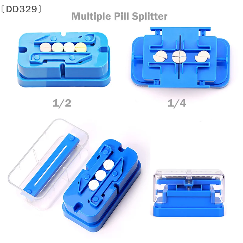〔DD329〕Multiple Pill Splitter Stainless Steel Blade Quartering 1/4 1/2 Pill Cutter For Round Oblong Pills Tablet Cutter Splitter