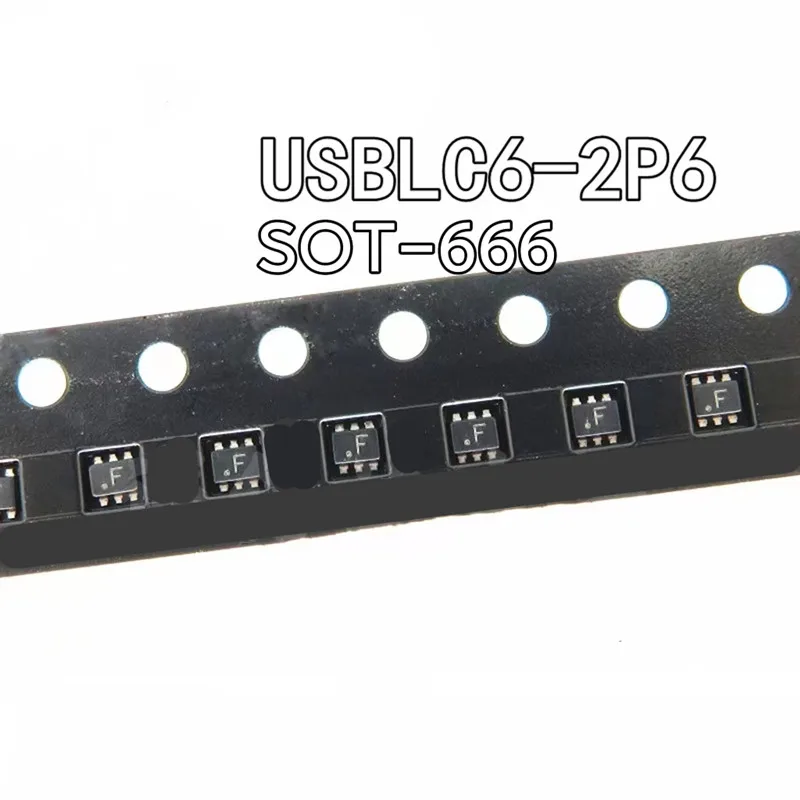 

10 шт. USBLC6-2P6 USBLC6 SOT-666 ESD Шелковый экран F