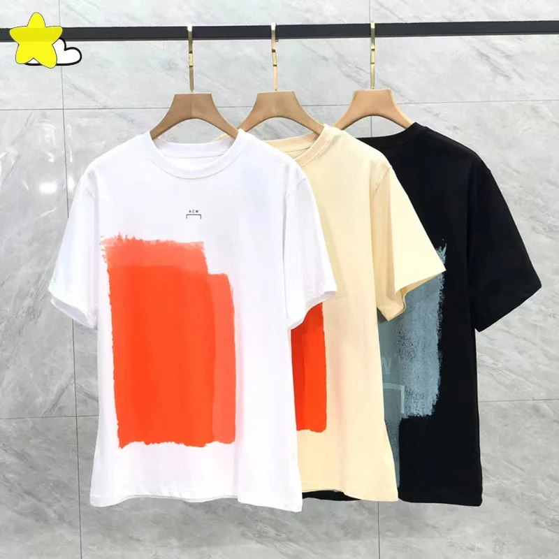 

Summer Industrial Style Streetwear A-COLD-WALL* T-Shirt Men Women Cotton Oversized ACW Tee Black Apricot White Top With Tag