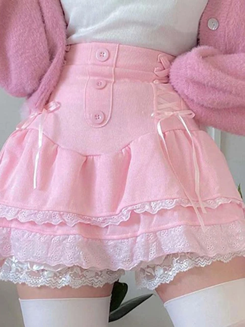 Saia Lolita japonesa para mulheres, lindo vestido Lolita, roupa kawaii para  meninas da escola, saia de fada, bonito e kawaii - AliExpress