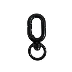 Colorful Metal Lobster Claw Clasps with Swivel Lanyards and Key Rings for DIY Bag and Keychain Accessories, Set of 5 (Black)