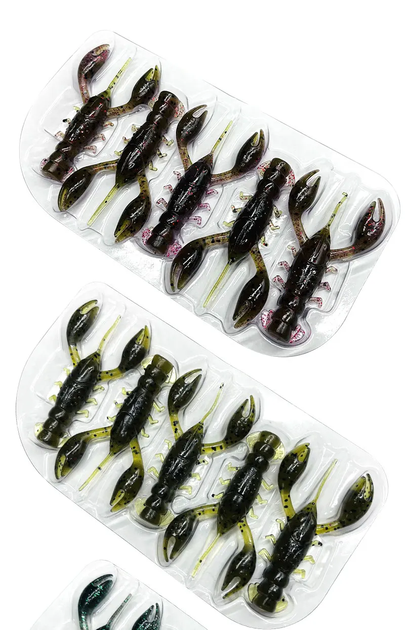 TAKEDO 5PCS 6CM 4G Künstliche Hummer Köder TPR Angeln Lockt Schwimmende Weiche Köder Garnelen Köder Für Tilapia Snakehead mandarin Fisch – Detail 7