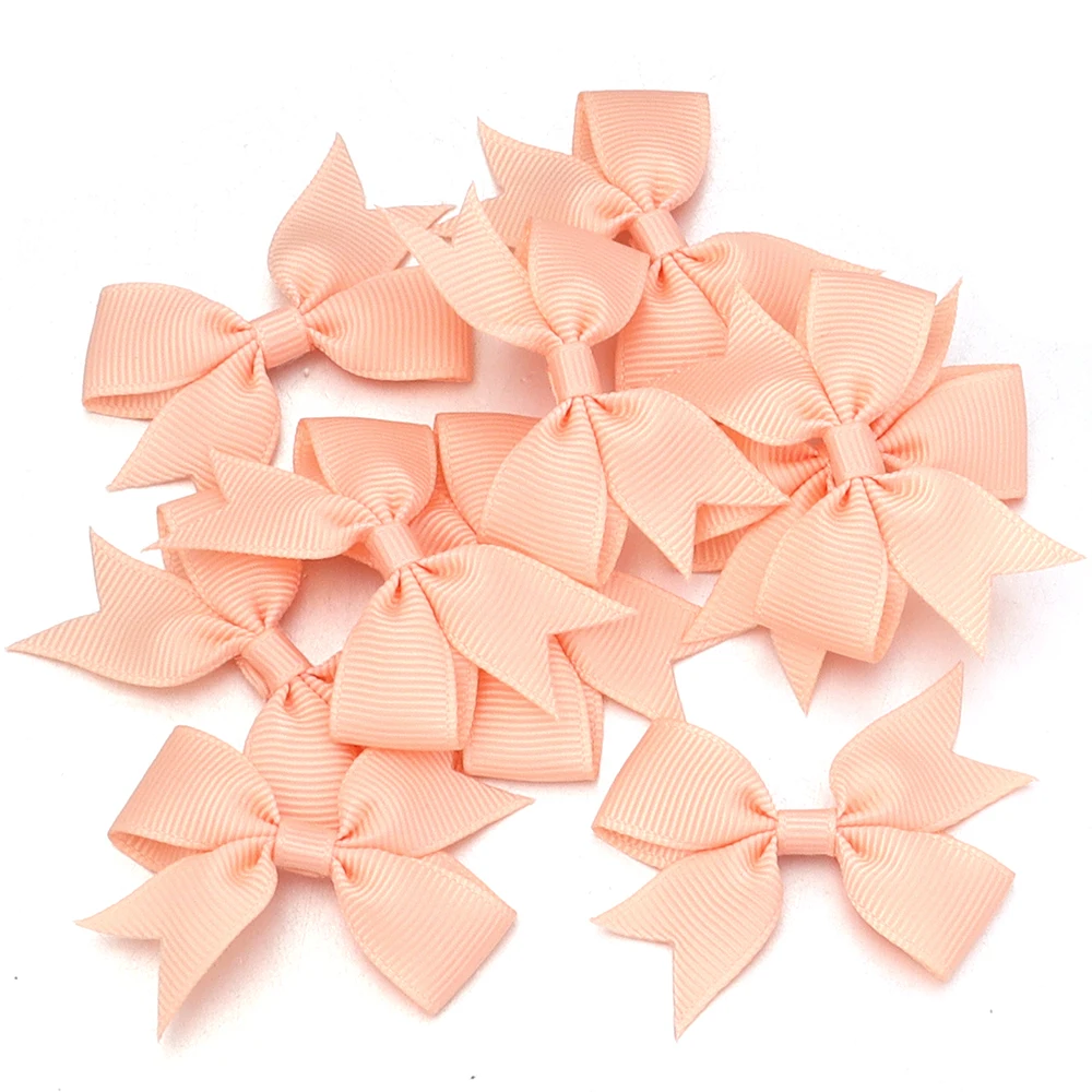 Charming Pink Satin Ribbon Bows - Set of 50 for Crafting and Party Decor