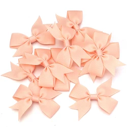 Charming Pink Satin Ribbon Bows - Set of 50 for Crafting and Party Decor (Pink orange)